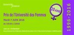 1996-2016. Université des Femmes fête les 20 ans du Prix de l'Université des Femmes